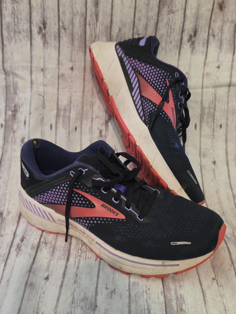 Brooks Adrenaline GTS 22, Navy with Coral & Lavender Women's Running Shoes